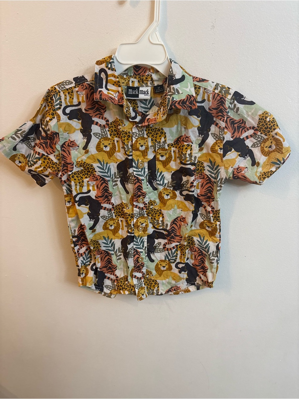 4/30$ Mick Mack Kids Safari Animal Print Button-Up Shirt 3 years